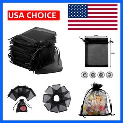 50pcs Organza Bags 3.54»x4.33»9x11cm Satin Drawstring Organza Pouch Wedding…