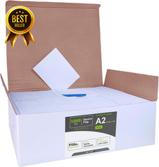 1000pcs A2 Invitation Envelopes Self Seal 4 3/8 x 5 3/4 White 95lb