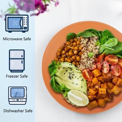 Homienly Flat Dinner Plate Set Of 8 – Alternative For Plastic Microwave And