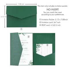FEIYI 20 PCS Emerald Green Tri-fold Laser 5.12 x 7.1 inches,