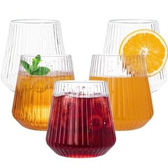 24 Count Plastic Wine Glasses Disposable 14oz – Elegant Origami 24PCS Clear