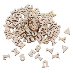 100 Pcs Beige Wooden LettersSlices For Craft Decor And Educational Toy Materials