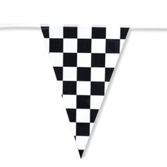 Home Outdoor Flags Bunting PE Party Pennant Flag 30cm X 40cm Black White