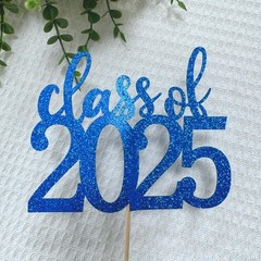 ALISSAR 12 Pack Pre-assembled Double Sided Class of 2025 Graduation Blue