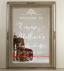 Antique Wedding Welcome Sign Decal Sticker Happily Ever After Always and Forever