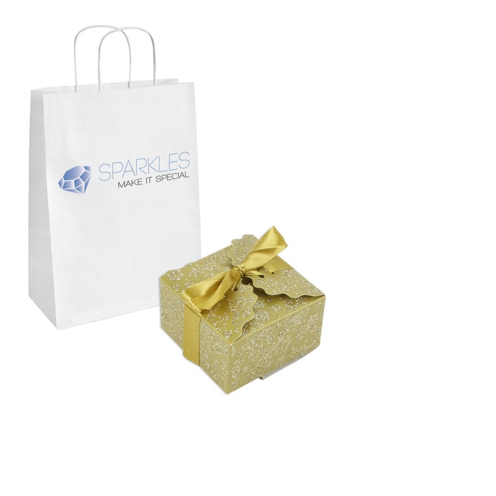 10 Matte Gold Large Ribbon Wedding Favor Gift Boxes Party Event Candy Box