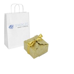 10 Matte Gold Large Ribbon Wedding Favor Gift Boxes Party Event Candy Box