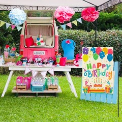 WATINC Happy Birthday Garden Flag Burlap Yard Signs Vertical Double Sided Rea…