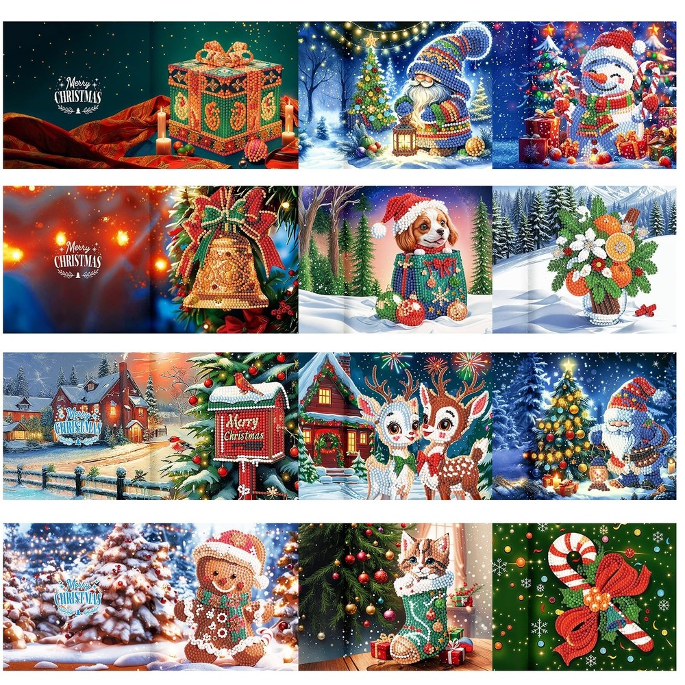 Diamond Painting Greeting Cards, 5D Rhinestone Art Greeting Card for Hochday …