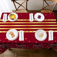 Childom 3 Pack Graduation Tablecloth,Graduation 54″ x 108″, Wine Red