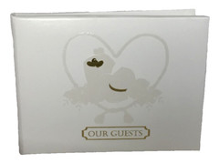 Western Wedding Pearl Guestbook. Embossed Lariat, Cowyboy Hat and Boot, 7×5