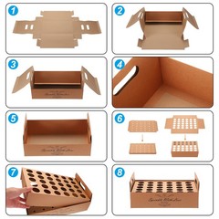 Wedding Confetti Cones Holder Box 30 Holes Confetti Stand Tray Box White