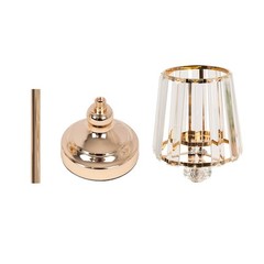 2 GOLD CLEAR 15″ Metal Votive CANDLE HOLDERS Crystal Glass Lamp Shade Events