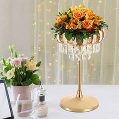 Gold Acrylic & Iron Flower Stand 30 × 45 cm Floor/Tabletop Wedding Centerpiece
