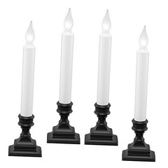 LED Battery Operated Window Candles with Timer, Bright Hot Antique Bronze