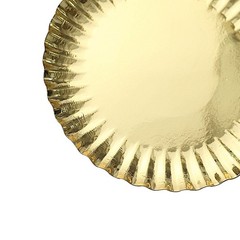 GOLD 50 Round 5″ Metallic Paper DESSERT PLATES Scalloped Rim Party Decorations