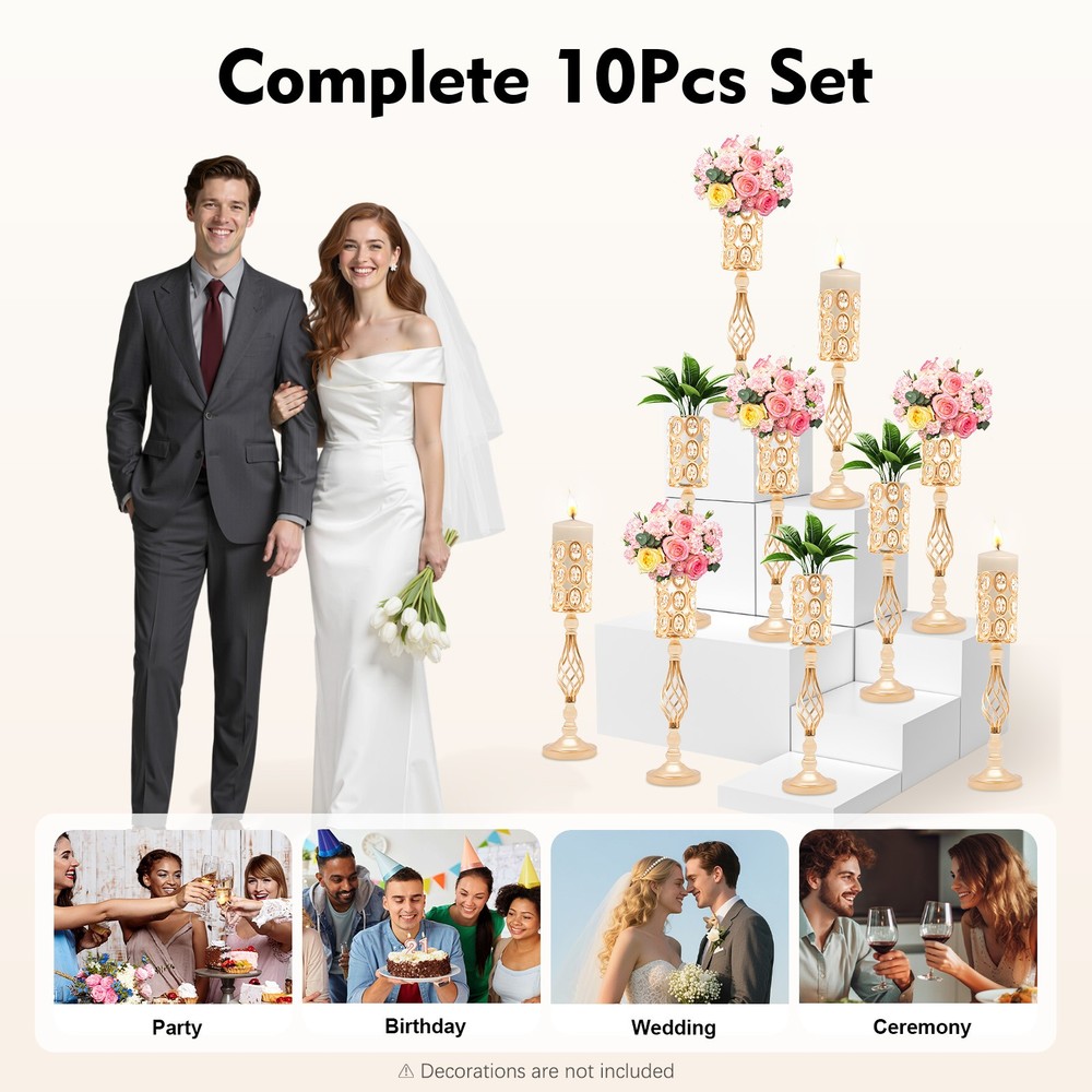 24.02» Flower Holder Flower Vase Centerpieces Stand for Party Table Centerpiece