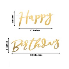 10 feet Gold Metallic Happy Birthday Paper Hanging Party GARLAND Events Supplies