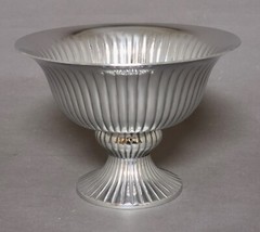 Compote Bowl 8″D 6″Hi Set/2 Polished Aluminum Fluted Pedestal FREE SHIPPING