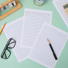 Yeaqee 100 Sheets Raised Lines Paper for Handwriting Portrait white
