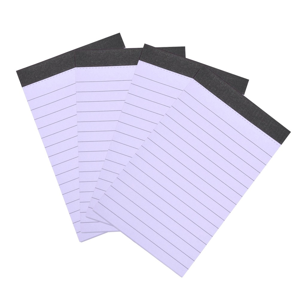 4 Pcs Writing Note Pads, 3 x 5 Inch A7 Lined Refill Paper, Purple
