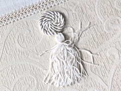 Vtg New Hallmark Wedding Anniversary Keepsake Album White Tassel Paisley Brocade
