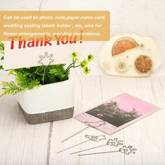 3.9 Inch Metal Wire Place Card Holder, 30 Pack Fly Shape Clips DIY, Silver Tone