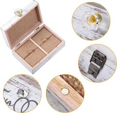 Hicarer Wedding Ring Bearer Box and Then Two Become One Mr. and Mrs.