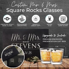 Mr & Mrs Personalized Engraved Champagne Flutes – Wedding Toasting Glasses Set o
