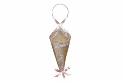 12 pcs/set Burlap Cone Decoration with Light Pink Lace, Rustic Country Wedding