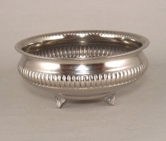 Compote Bowl Vase Aluminum Ribbed 3 Leg Base 8″D 3.75″H Set/2 FREE SHIPPING