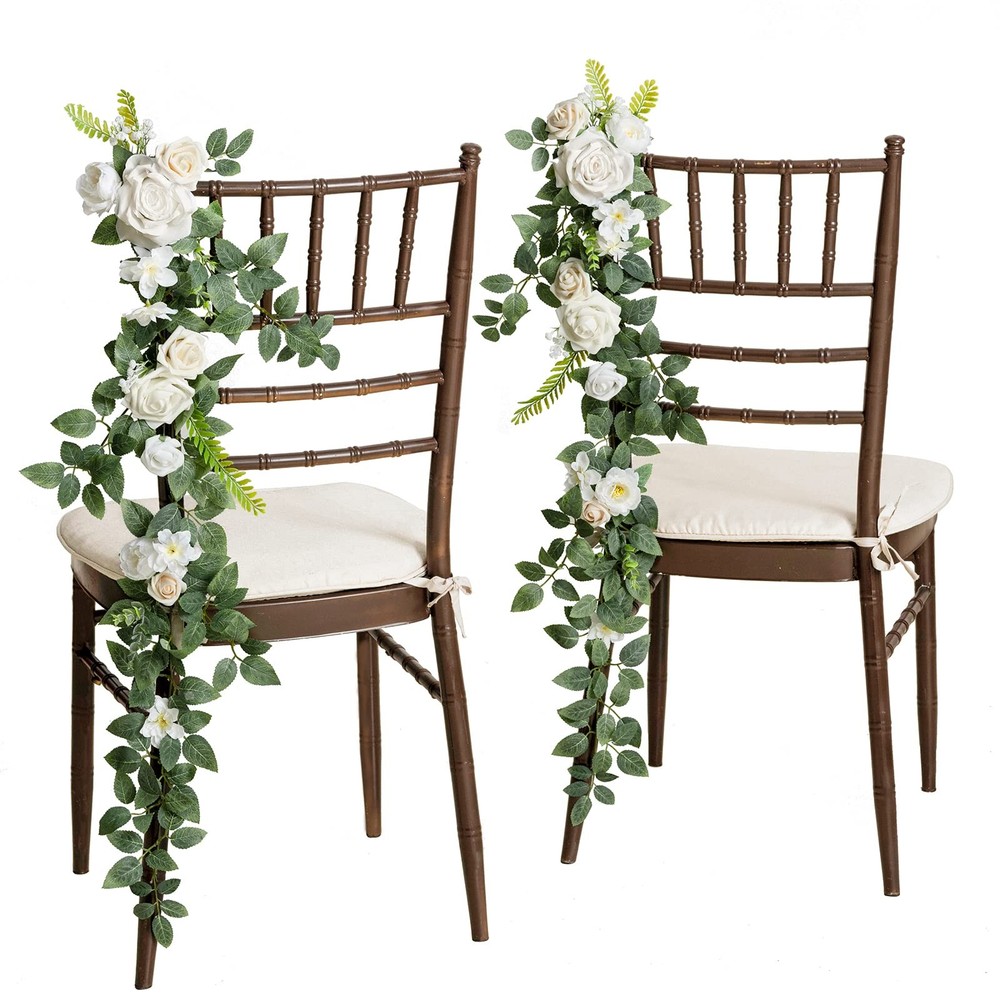 Sage Green Wedding Chair Flowers 10pcs Aisle Swag Garland