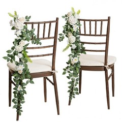 Sage Green Wedding Chair Flowers 10pcs Aisle Swag Garland