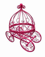Cinderella Carriage Decorative Hot Pink Metal for Sweet 16 Party Centerpiece