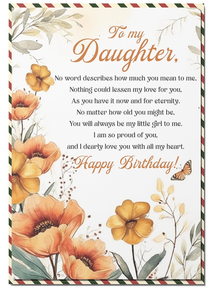 Birthday Card for Daughter, Happy Birthday Wishes for Daughter Greeting Card …