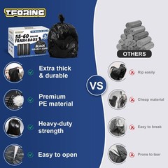 55-60 Gallon Trash Bags Heavy Duty 2.1 Mil – 39»x55» 100 Count Extra Thick …