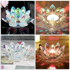 OwnMy Crystal Lotus Flower 5.12 inches x 4.92 x 2.76 inches, Ab Color