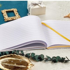 Wedding Guest Book 7”x9”- Eucalyptus Sage Gold Foil Surrounding