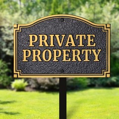 Private Property Statement Plaque, Solid Metal Cast Yard Sign, Heavy-duty Mat…