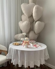 White Heart Balloons,10Pcs Foil Heart Shaped Balloons,18Inch Beige Cream White