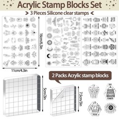 3 Sheet Tarot Stamps for Journaling Mystic Magic Clear Tarot Cards Stamp 2 Pc…