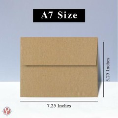 A7 Grocer Kraft Envelopes, 5 1/4″ x 7 1/4″, Square Flap, 70lb Text (105gsm)