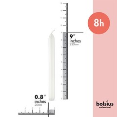 BOLSIUS White Candles 10 Pack – 9 Inch Straight Taper Candle 10 Count,