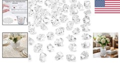 150PCS Acrylic Fake Ice Diamonds for Elegant Table Displays & Centerpieces