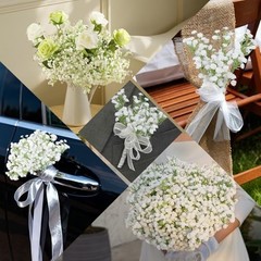 30 Pcs Babys Breath Artificial Flowers, 17.7″ Real Touch White Gypsophila