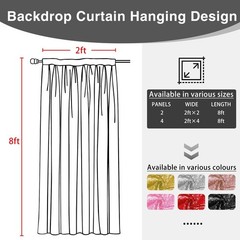 VOK Gold Sequin Backdrop Curtains 2 Panels 2FTx8FT Glitter Photography Backgr…
