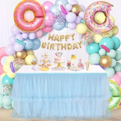 14ft Tulle Table Skirt for Rectangle Tables 2 Layer L14(ft)* H30in Baby Blue