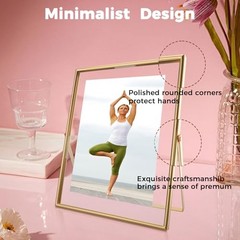 Gold Floating Frame (2 Set), For Picture 7×9, 6×8, 5×7, Tabletop 8″×10″ Gold(U)