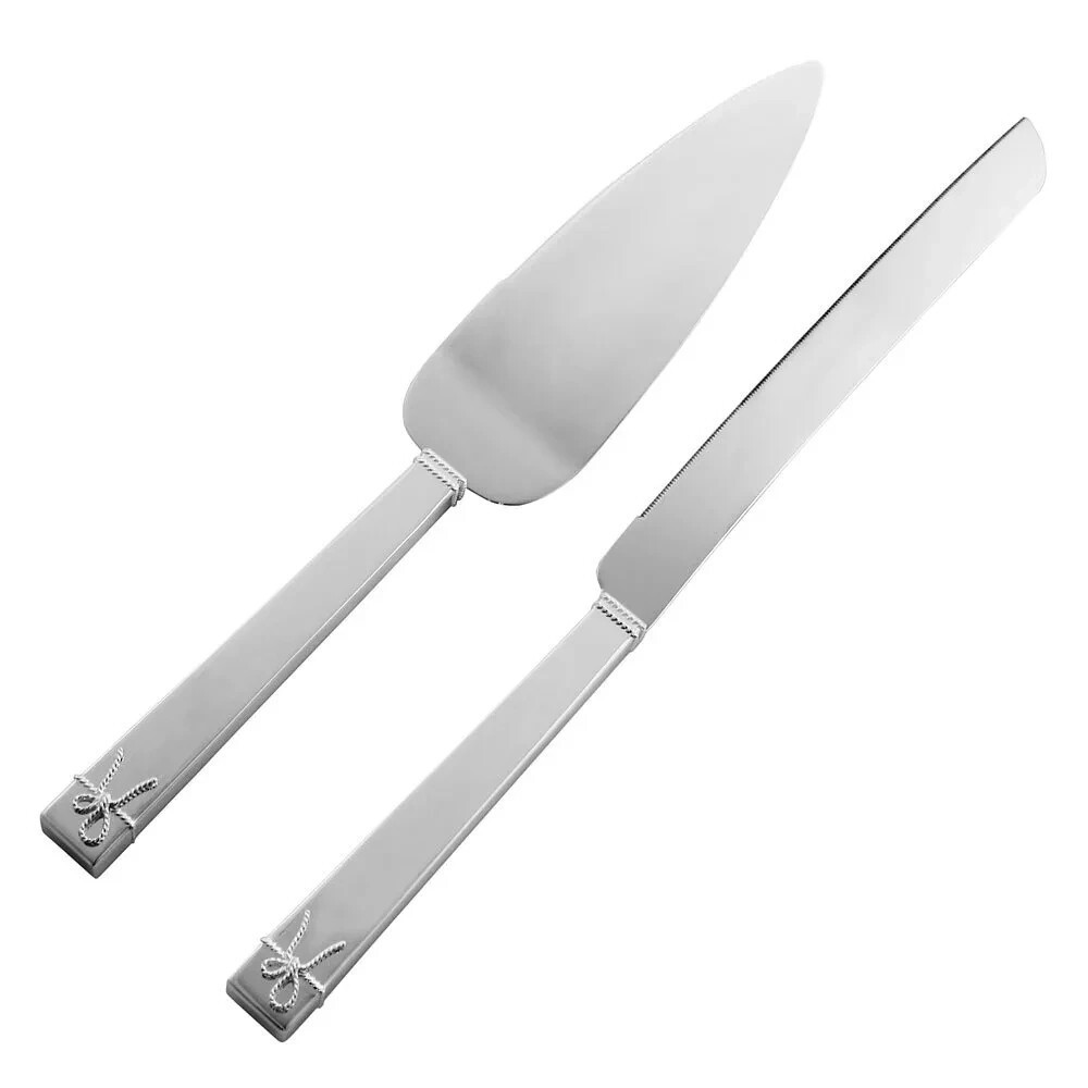 Vera Wang Love Knots Bridal 🥂Silver Plated Cake Knife & Server Set NIB 🌸