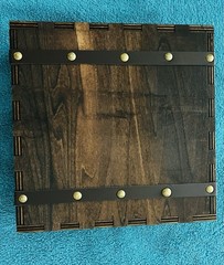 Mr & Mrs Wooden Wedding Card Keepsake Box, Brown Rustic Rectangular w/ Latch